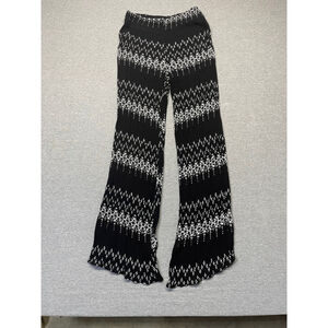 Women's Friday Black & White Printed Pants Size S Pull on Y2K